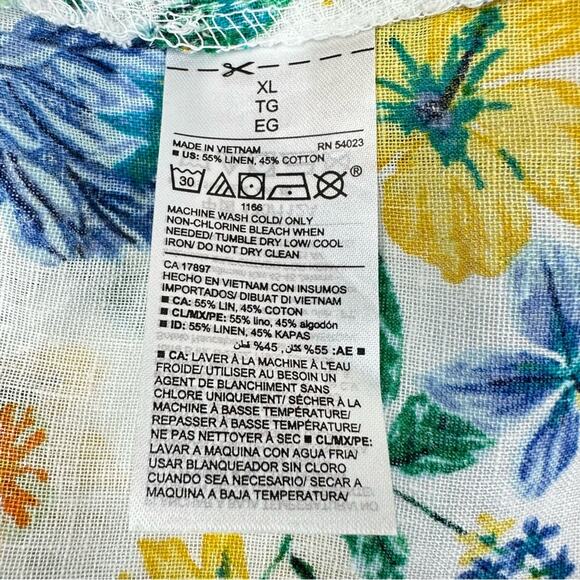 OLD NAVY Women’s Size XL Printed Linen-Blend Blouse Floral Multi - Picture 12 of 14